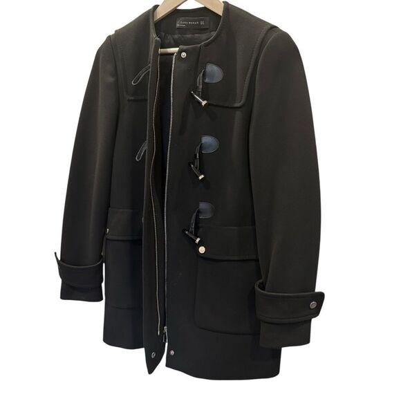 Zara Toggle Full Zipper Coat - Black - Women's S - Picture 3 of 7